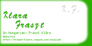 klara fraszt business card